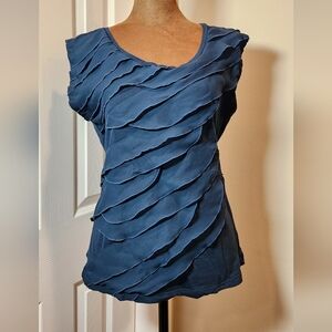 LC Lauren Conrad Stylish Blue Layered Top